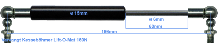 Remplacement pour Kesseböhmer Lift-O-Mat 150N 